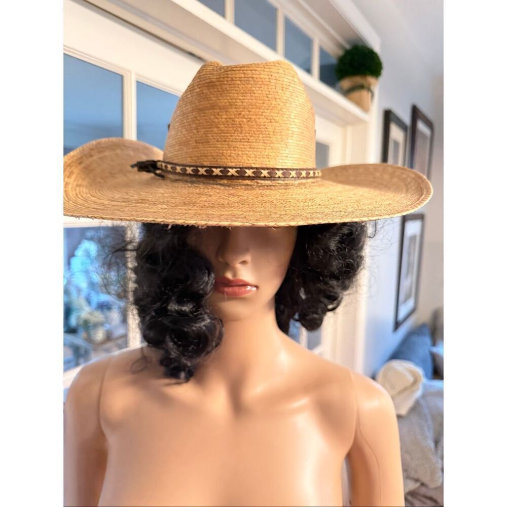 Dallas Hats Cattleman Straw Cowboy Hat sz 54 6-3/4 NWOT